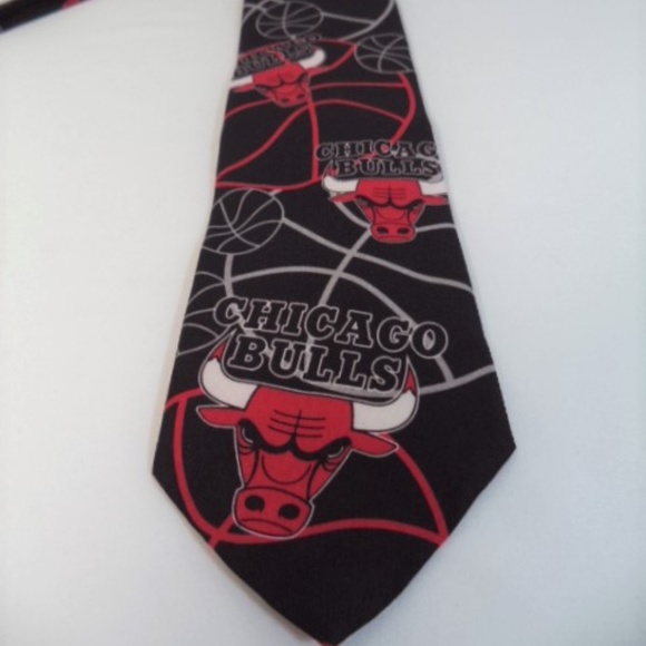 Vintage 90s Chicago Bulls Tie By Wally Wear - Picture 1 of 5